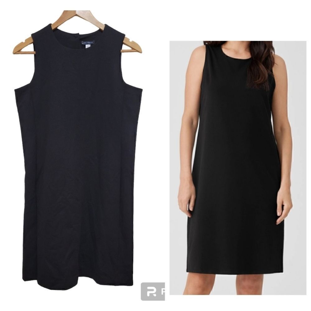 Eileen Fisher Black Sheath Dress Size Small